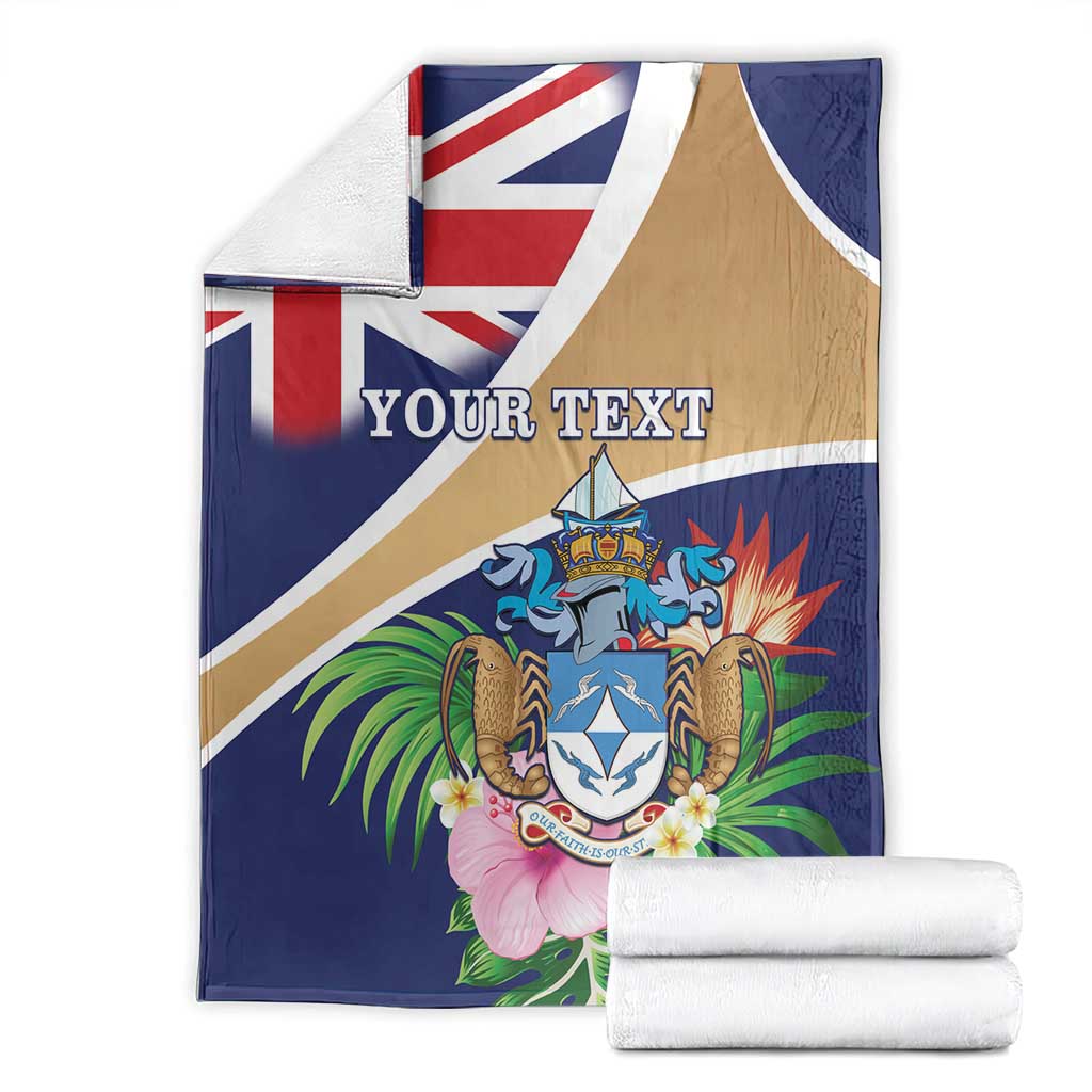 Personalized Tristan da Cunha Blanket Coat Of Arms - Flag Style