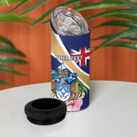 Personalized Tristan da Cunha 4 in 1 Can Cooler Tumbler Coat Of Arms - Flag Style