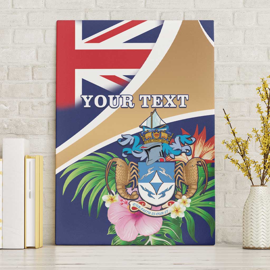 Personalized Tristan da Cunha Canvas Wall Art Coat Of Arms - Flag Style
