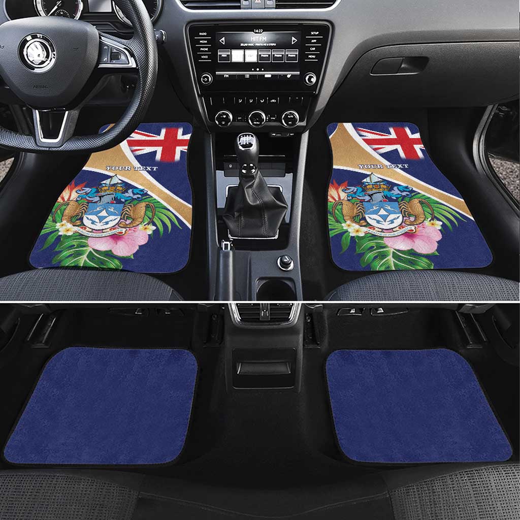 Personalized Tristan da Cunha Car Mats Coat Of Arms - Flag Style