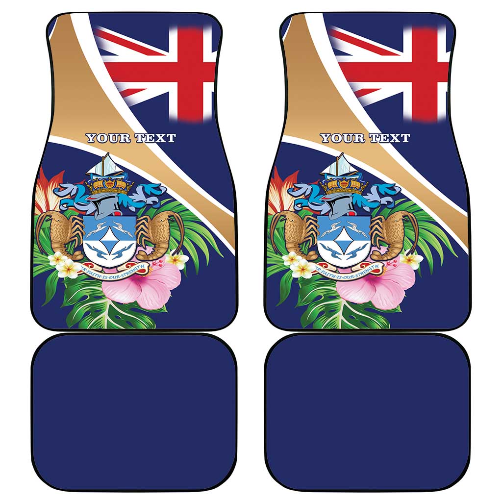 Personalized Tristan da Cunha Car Mats Coat Of Arms - Flag Style