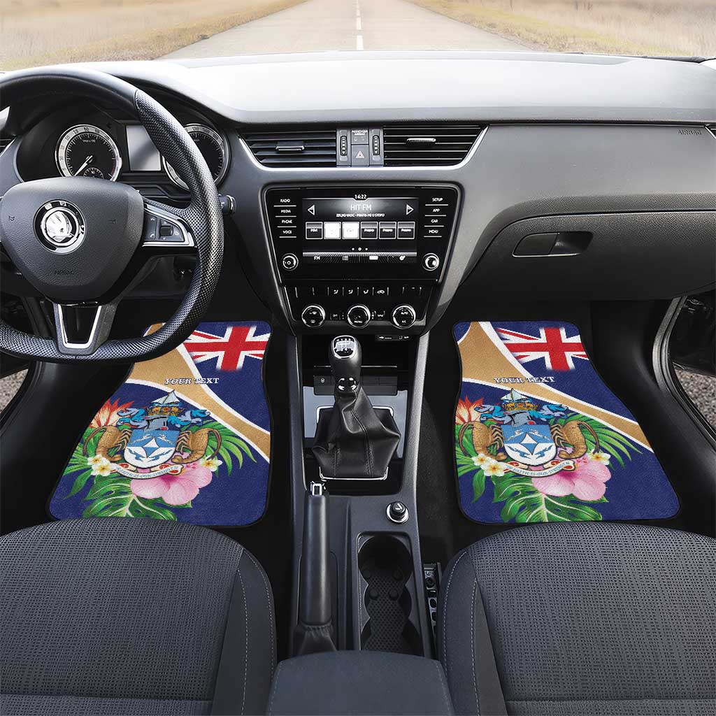Personalized Tristan da Cunha Car Mats Coat Of Arms - Flag Style