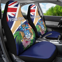 Personalized Tristan da Cunha Car Seat Cover Coat Of Arms - Flag Style