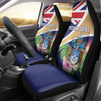 Personalized Tristan da Cunha Car Seat Cover Coat Of Arms - Flag Style
