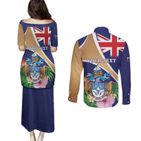 Personalized Tristan da Cunha Couples Matching Puletasi and Long Sleeve Button Shirt Coat Of Arms - Flag Style