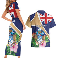 Personalized Tristan da Cunha Couples Matching Short Sleeve Bodycon Dress and Hawaiian Shirt Coat Of Arms - Flag Style