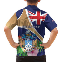 Personalized Tristan da Cunha Family Matching Off Shoulder Maxi Dress and Hawaiian Shirt Coat Of Arms - Flag Style