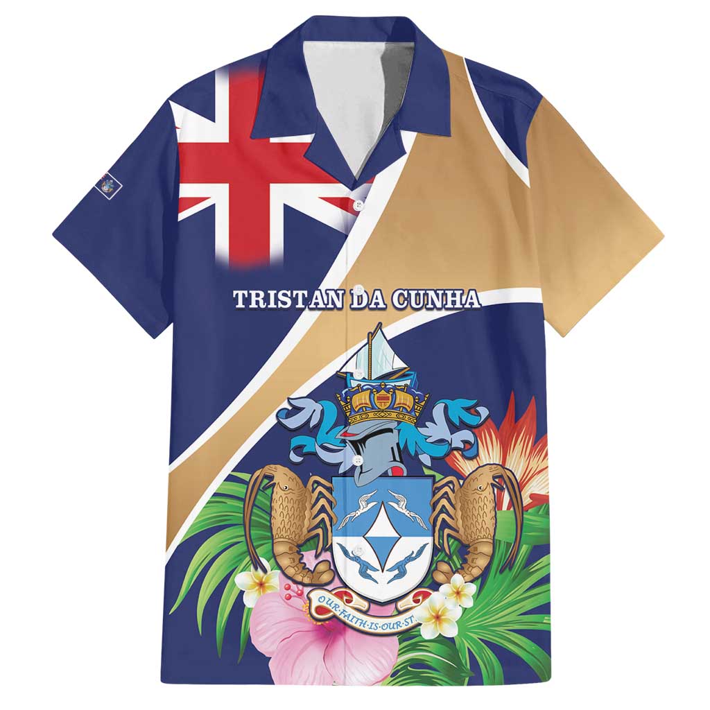 Personalized Tristan da Cunha Family Matching Puletasi and Hawaiian Shirt Coat Of Arms - Flag Style