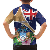 Personalized Tristan da Cunha Family Matching Short Sleeve Bodycon Dress and Hawaiian Shirt Coat Of Arms - Flag Style
