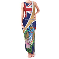 Personalized Tristan da Cunha Family Matching Tank Maxi Dress and Hawaiian Shirt Coat Of Arms - Flag Style