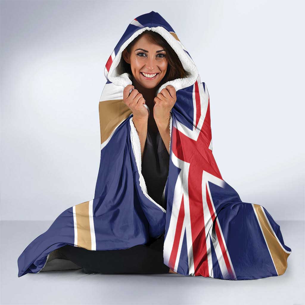 Personalized Tristan da Cunha Hooded Blanket Coat Of Arms - Flag Style