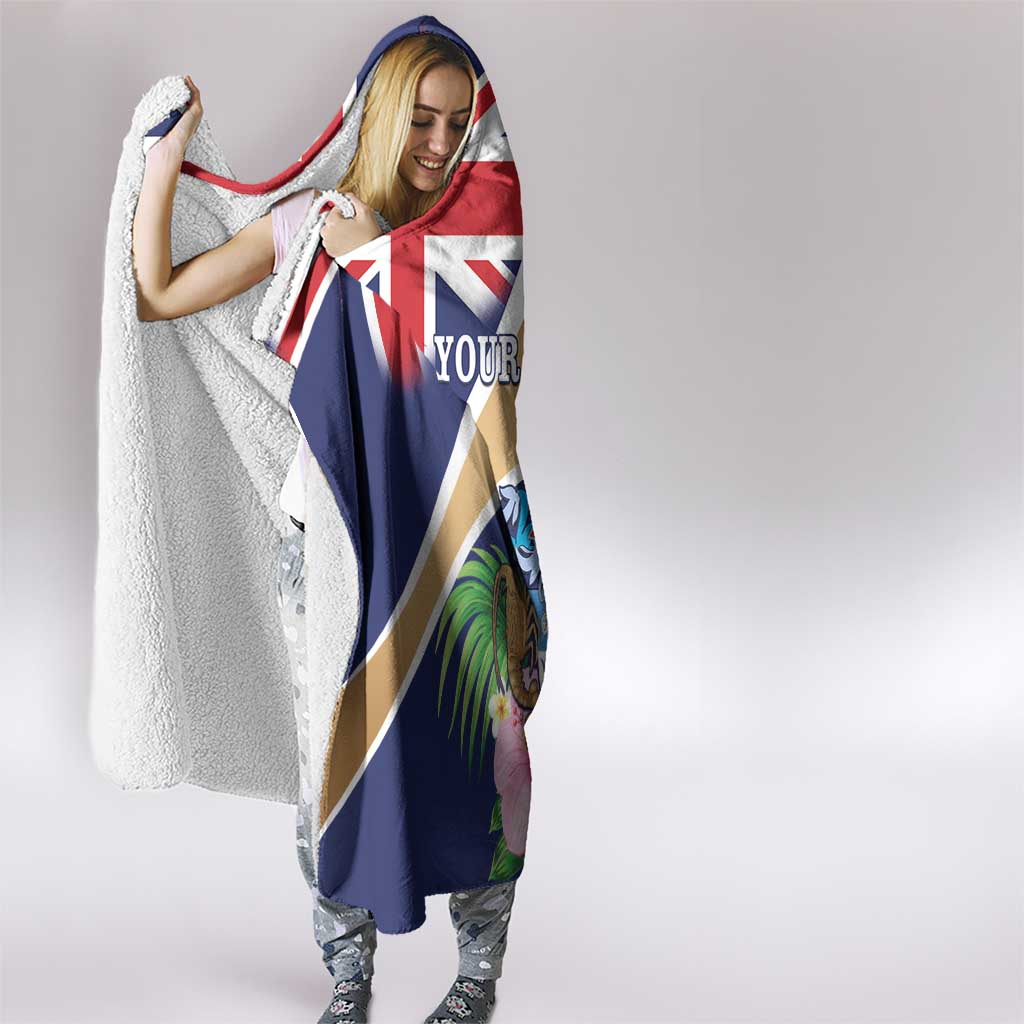 Personalized Tristan da Cunha Hooded Blanket Coat Of Arms - Flag Style