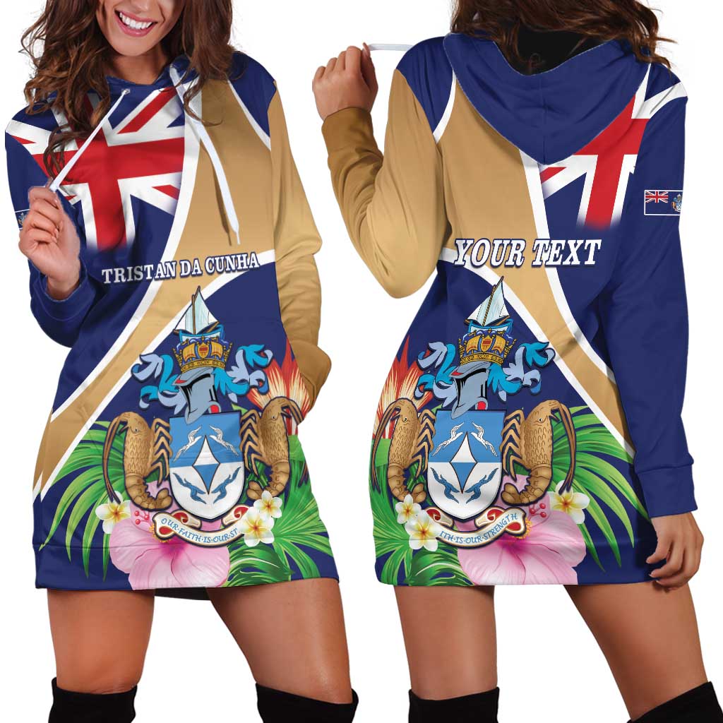 Personalized Tristan da Cunha Hoodie Dress Coat Of Arms - Flag Style