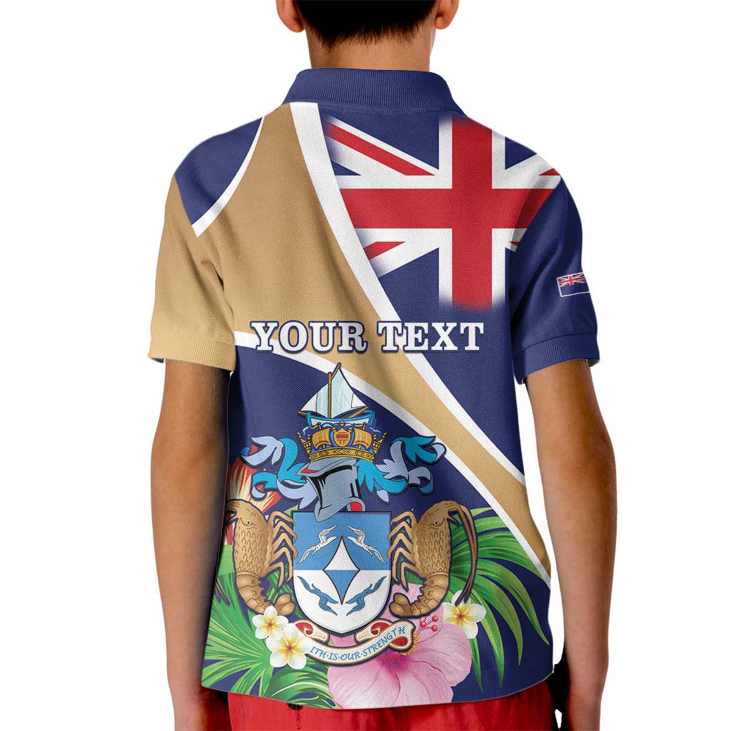Personalized Tristan da Cunha Kid Polo Shirt Coat Of Arms - Flag Style