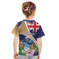 Personalized Tristan da Cunha Kid T Shirt Coat Of Arms - Flag Style