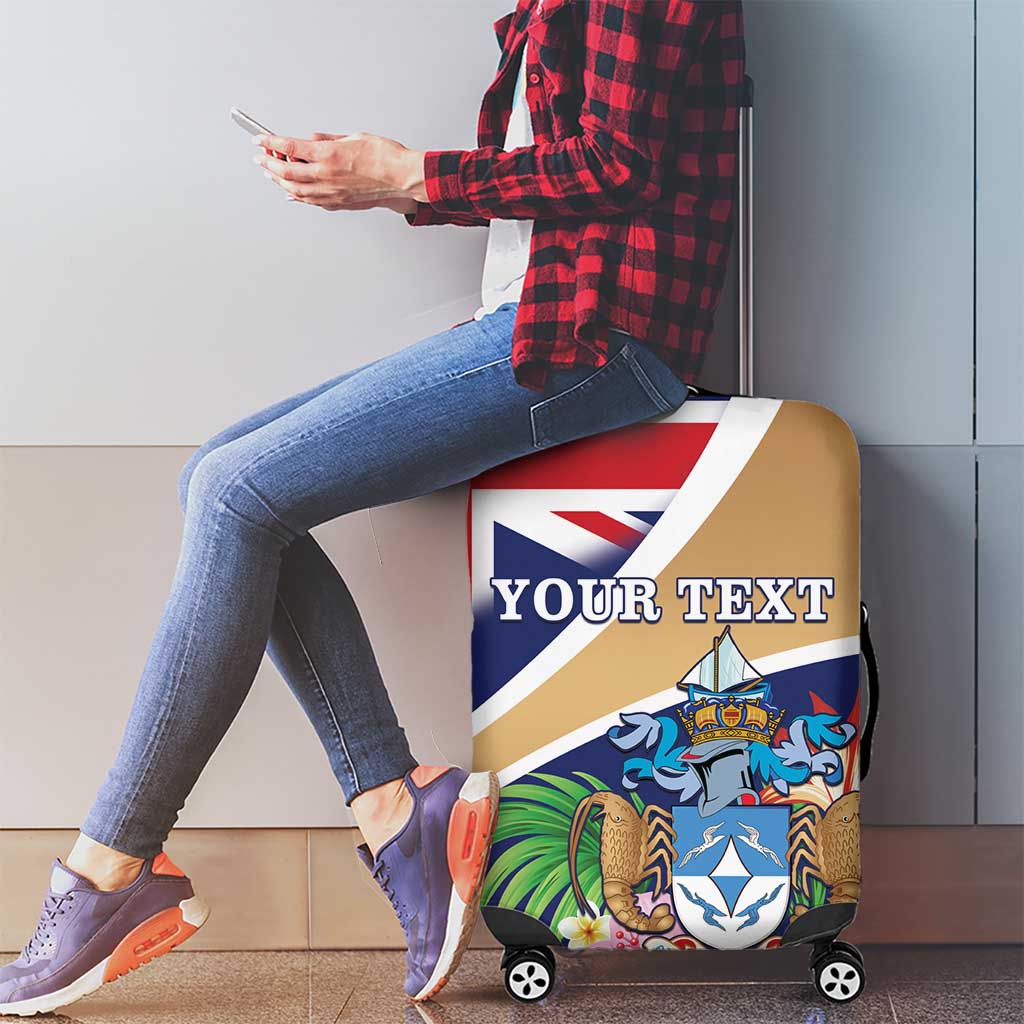 Personalized Tristan da Cunha Luggage Cover Coat Of Arms - Flag Style