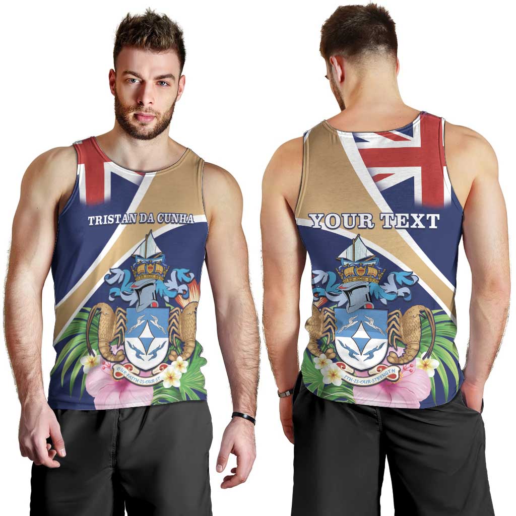 Personalized Tristan da Cunha Men Tank Top Coat Of Arms - Flag Style