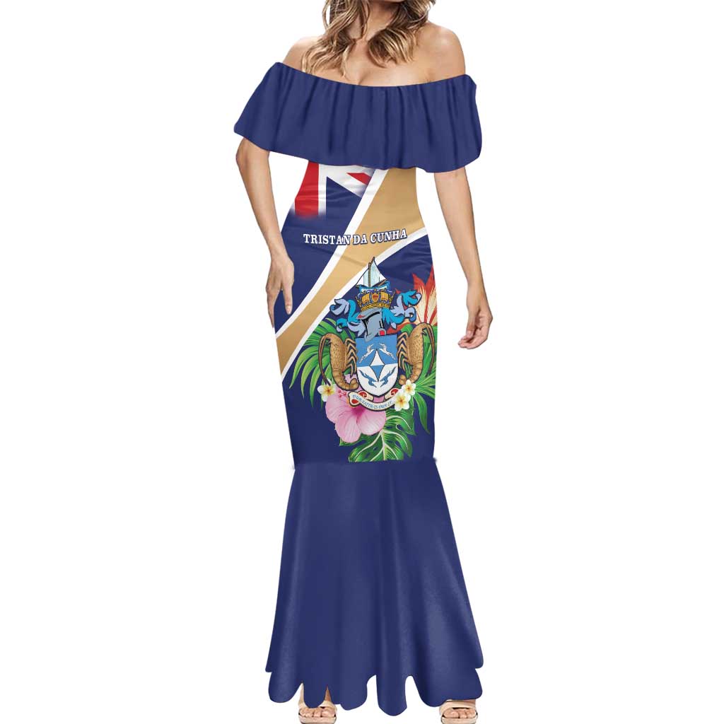 Personalized Tristan da Cunha Mermaid Dress Coat Of Arms - Flag Style