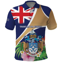 Personalized Tristan da Cunha Polo Shirt Coat Of Arms - Flag Style