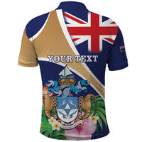 Personalized Tristan da Cunha Polo Shirt Coat Of Arms - Flag Style