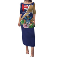 Personalized Tristan da Cunha Puletasi Coat Of Arms - Flag Style