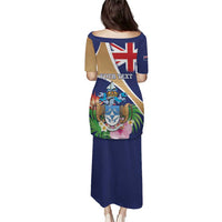 Personalized Tristan da Cunha Puletasi Coat Of Arms - Flag Style