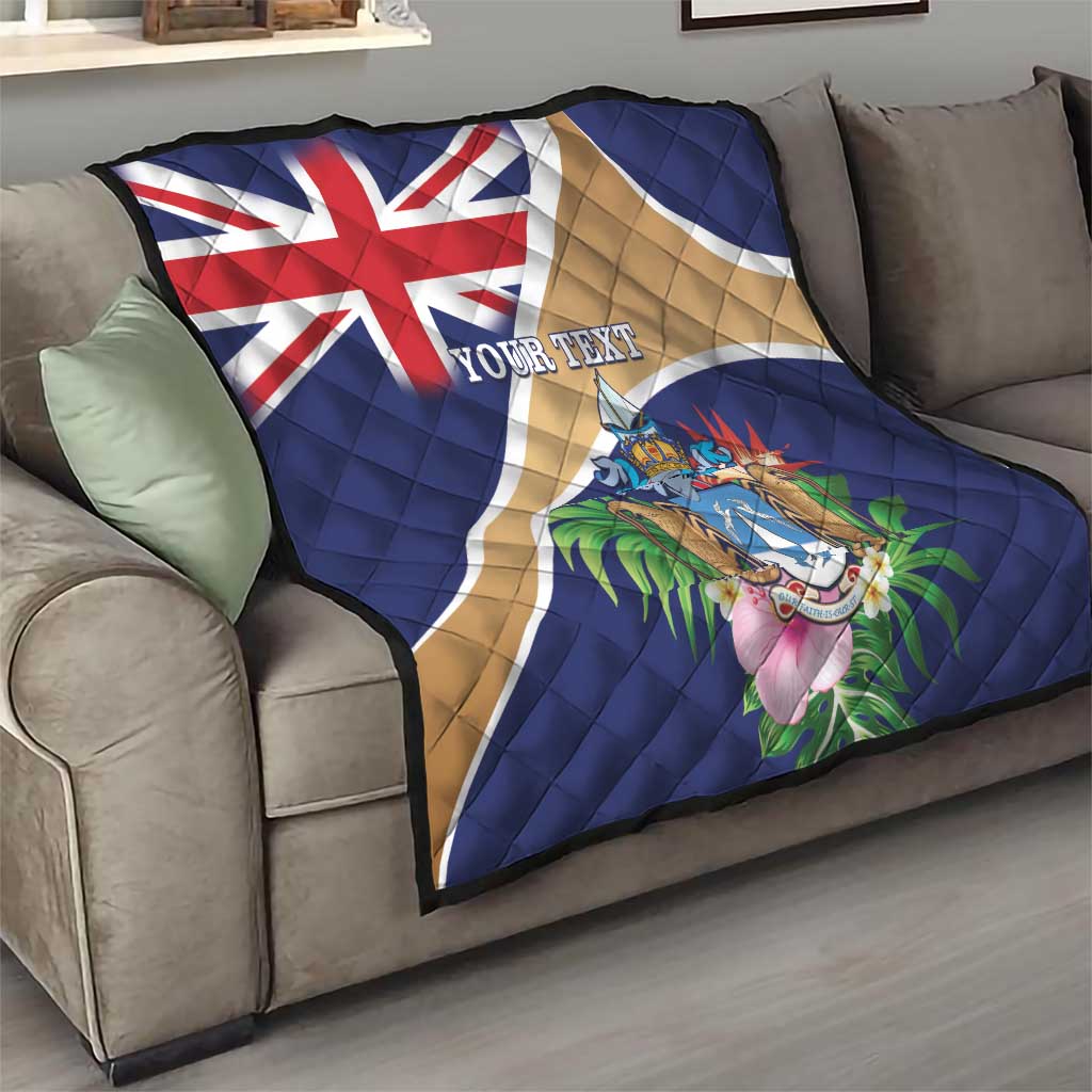 Personalized Tristan da Cunha Quilt Coat Of Arms - Flag Style