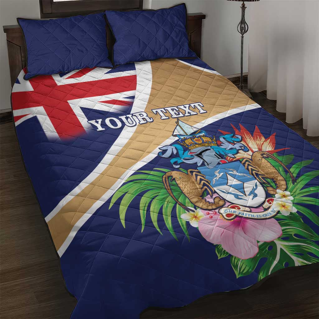 Personalized Tristan da Cunha Quilt Bed Set Coat Of Arms - Flag Style