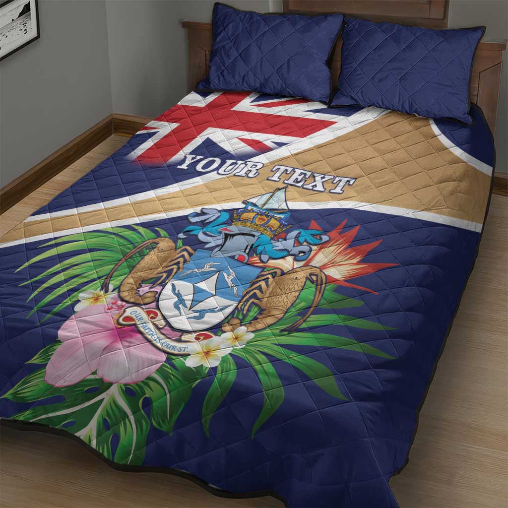 Personalized Tristan da Cunha Quilt Bed Set Coat Of Arms - Flag Style