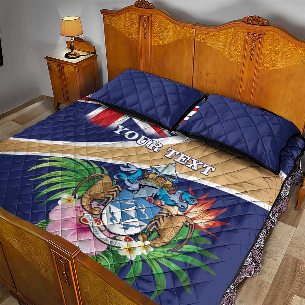 Personalized Tristan da Cunha Quilt Bed Set Coat Of Arms - Flag Style