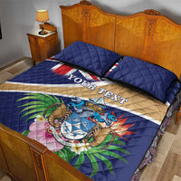 Personalized Tristan da Cunha Quilt Bed Set Coat Of Arms - Flag Style