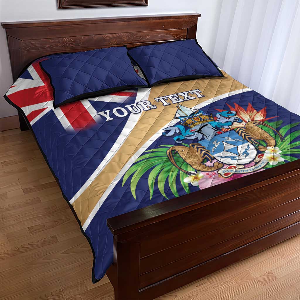 Personalized Tristan da Cunha Quilt Bed Set Coat Of Arms - Flag Style