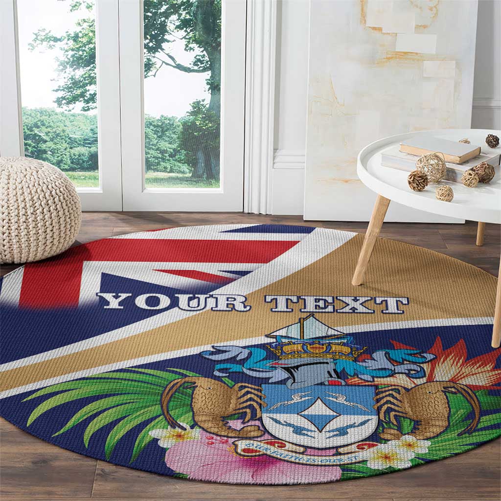 Personalized Tristan da Cunha Round Carpet Coat Of Arms - Flag Style