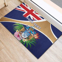 Personalized Tristan da Cunha Rubber Doormat Coat Of Arms - Flag Style