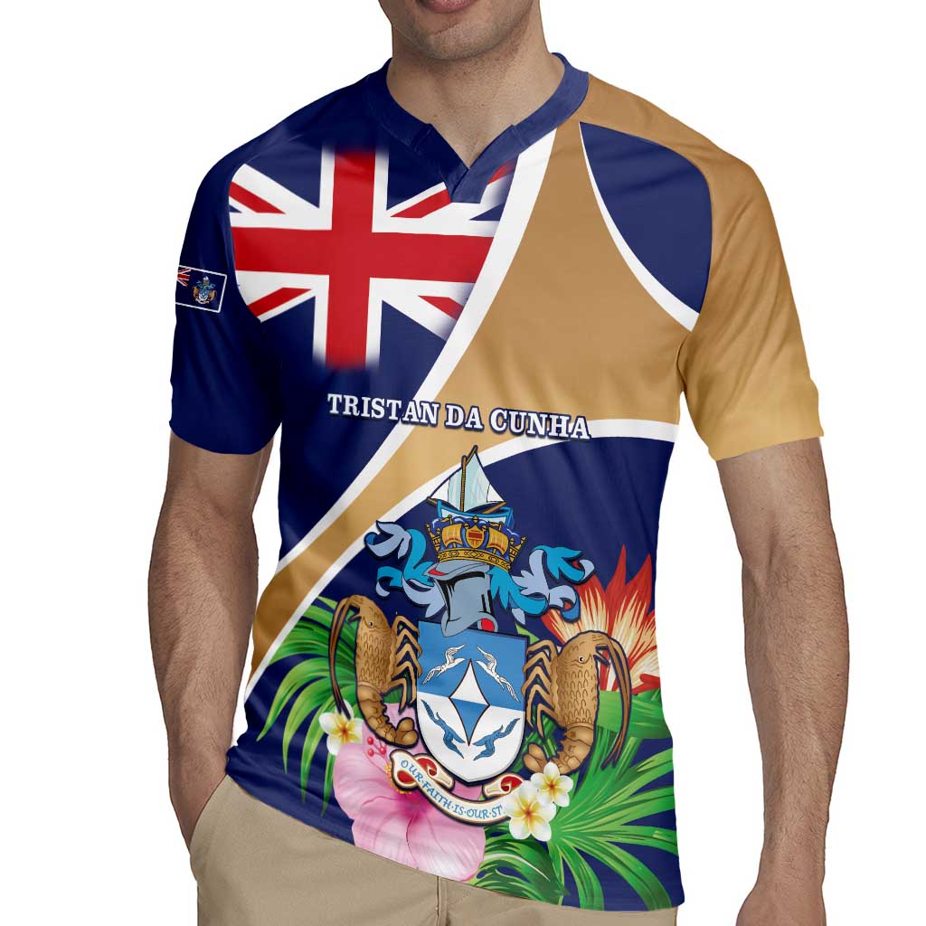 Personalized Tristan da Cunha Rugby Jersey Coat Of Arms - Flag Style