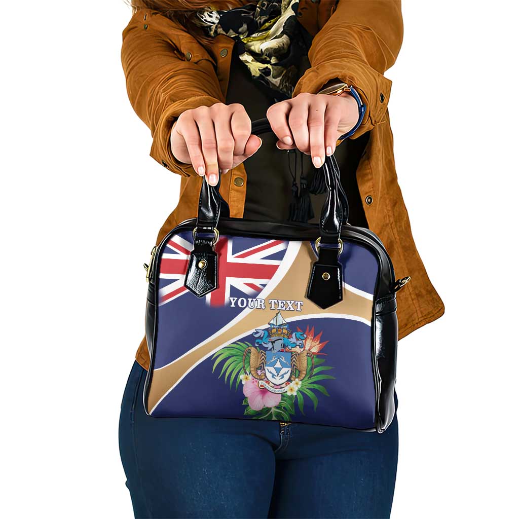 Personalized Tristan da Cunha Shoulder Handbag Coat Of Arms - Flag Style