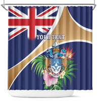 Personalized Tristan da Cunha Shower Curtain Coat Of Arms - Flag Style