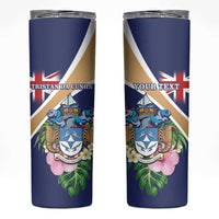 Personalized Tristan da Cunha Skinny Tumbler Coat Of Arms - Flag Style