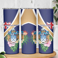 Personalized Tristan da Cunha Skinny Tumbler Coat Of Arms - Flag Style