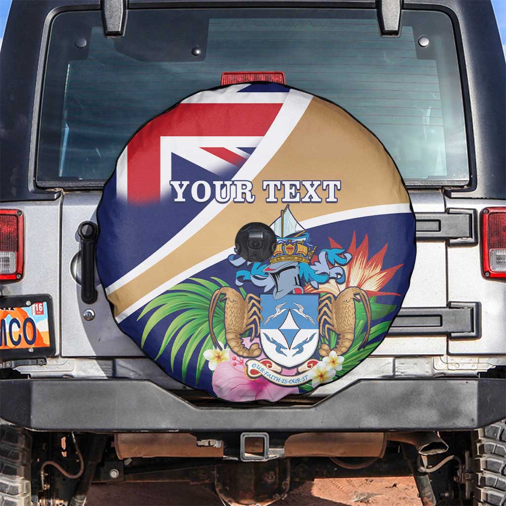 Personalized Tristan da Cunha Spare Tire Cover Coat Of Arms - Flag Style