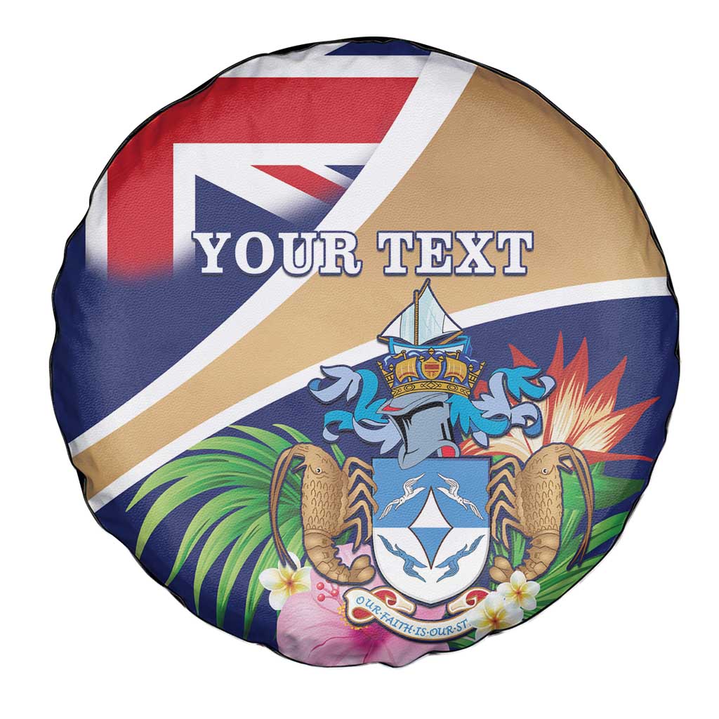 Personalized Tristan da Cunha Spare Tire Cover Coat Of Arms - Flag Style