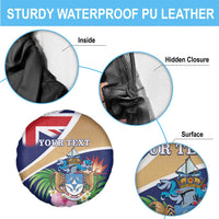 Personalized Tristan da Cunha Spare Tire Cover Coat Of Arms - Flag Style
