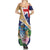 Personalized Tristan da Cunha Summer Maxi Dress Coat Of Arms - Flag Style