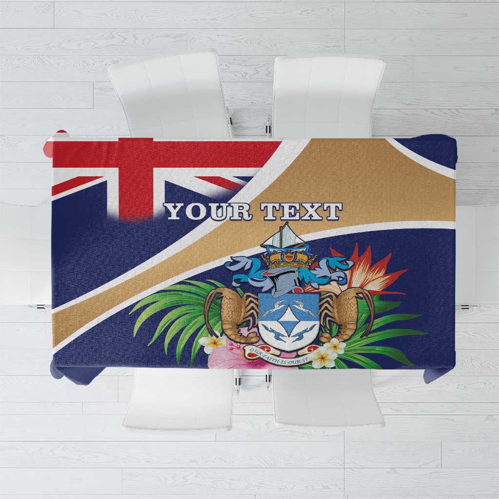 Personalized Tristan da Cunha Tablecloth Coat Of Arms - Flag Style