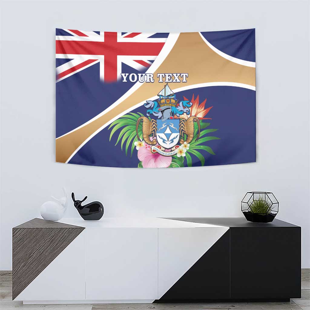 Personalized Tristan da Cunha Tapestry Coat Of Arms - Flag Style