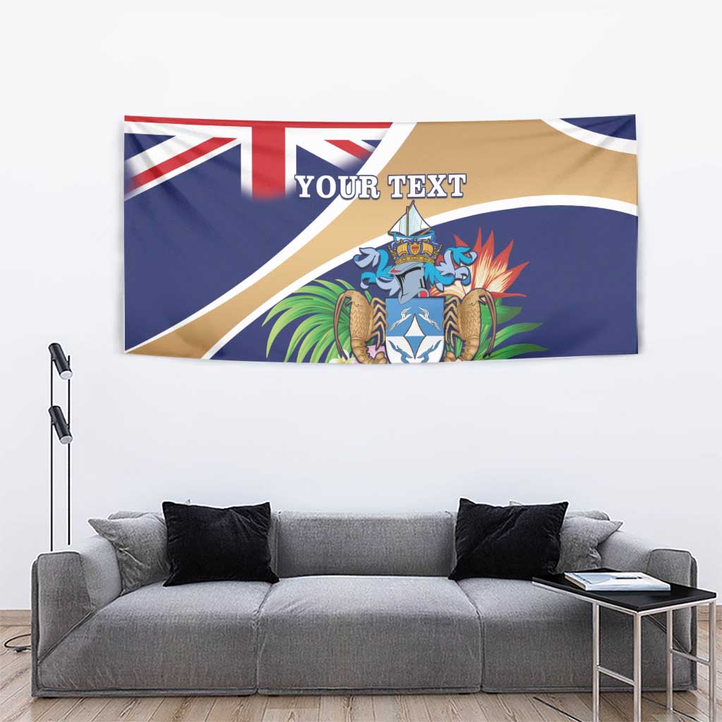 Personalized Tristan da Cunha Tapestry Coat Of Arms - Flag Style