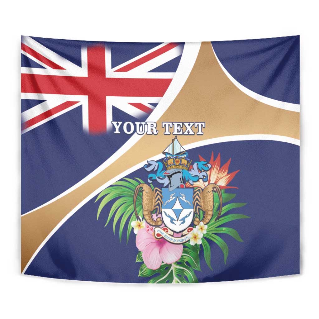 Personalized Tristan da Cunha Tapestry Coat Of Arms - Flag Style