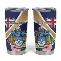 Personalized Tristan da Cunha Tumbler Cup Coat Of Arms - Flag Style