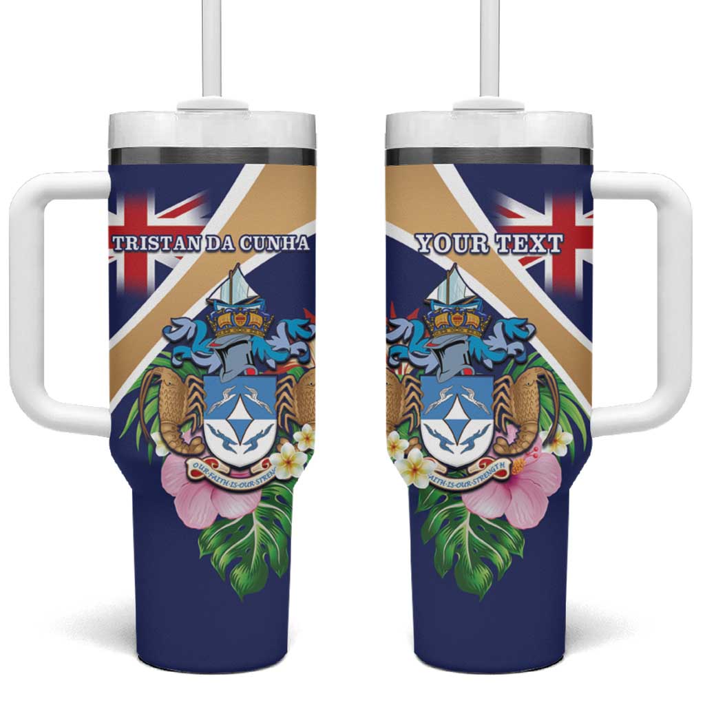 Personalized Tristan da Cunha Tumbler With Handle Coat Of Arms - Flag Style