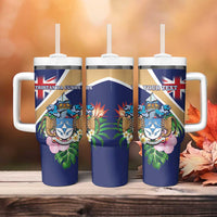 Personalized Tristan da Cunha Tumbler With Handle Coat Of Arms - Flag Style